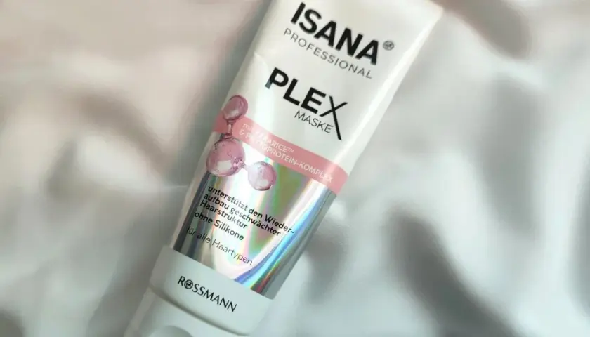 Maska do włosów Isana Plex z kompleksem Kerarice i fitoproteinowym. Wzmacnia osłabione włosy, bez silikonów.