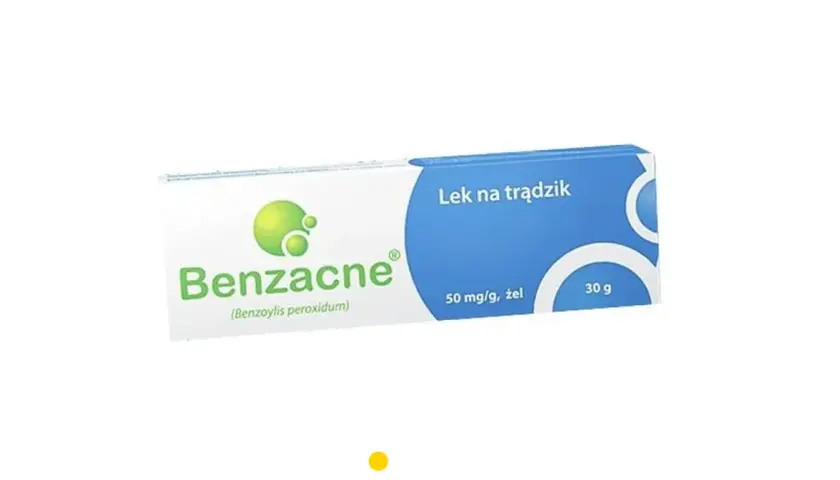 Opakowanie leku Benzacne na trądzik. Wiele osób szuka benzacne opinie, by ocenić jego skuteczność w walce z niedoskonałościami.